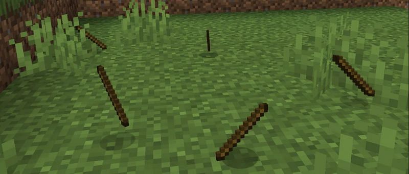 Players have a 0.5% chance to get a stick from fishing (Image via Mojang)