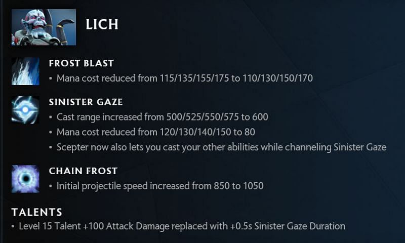 Lich changes in 7.30 (Image via Valve)