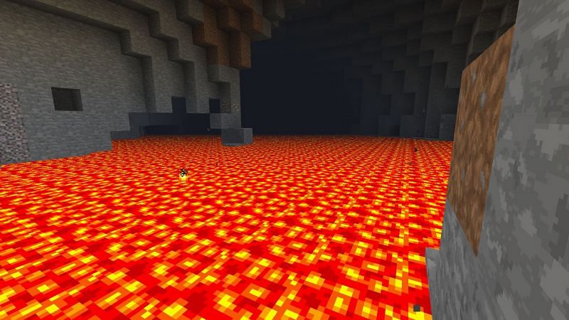 A large lava lake (Image via Reddit)