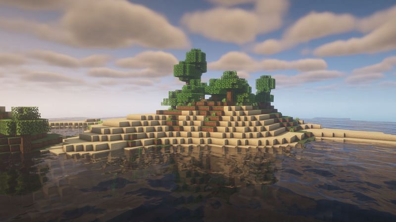 A small island in the game (Image via Minecraft)