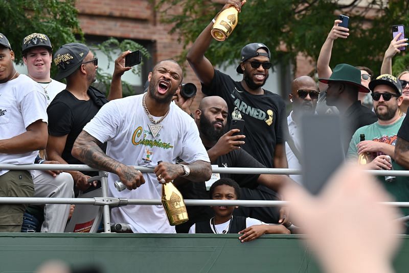 PJ Tucker at Milwaukee Bucks' Victory Parade