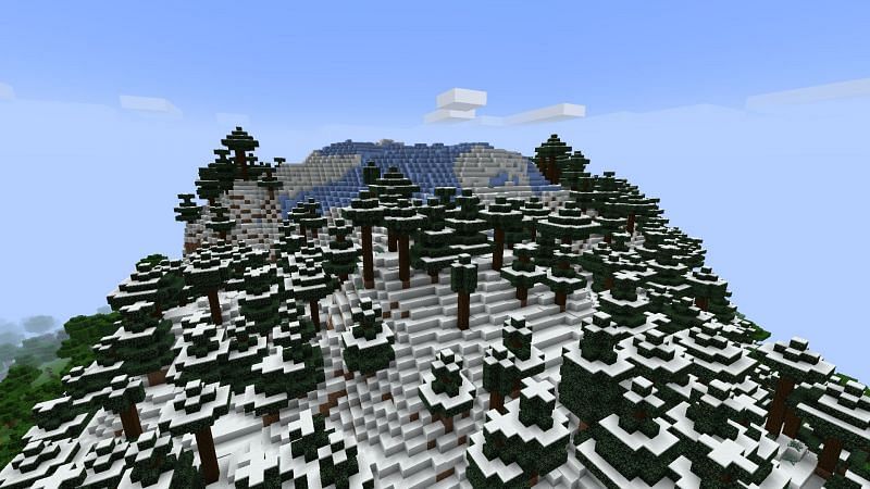 Snow capped peaks biome (Image via Minecraft)