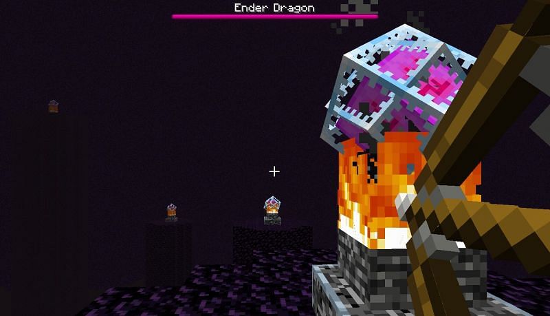 The classic weapon of choice for end crystals (Image via Minecraft)