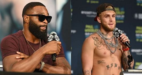 Tyron Woodley (left) & Jake Paul (right)