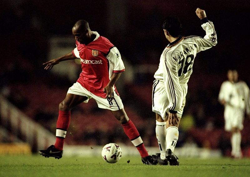 Ian Wright in action for Arsenal