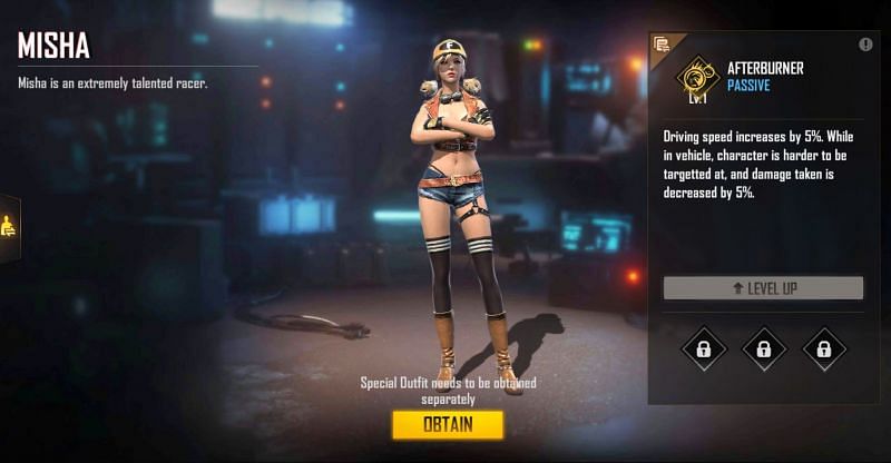 Misha character can be purchased for 8000 gold or 499 diamonds (Image via Free Fire)