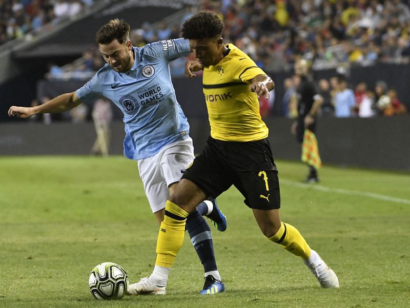 Patrick Roberts (right) in action for Manchester City in pre-season