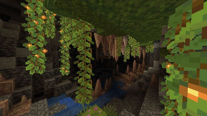 Better caves. Minecraft 1.17 пещеры. Биом пещеры. Майнкрафт биом пещеры. Биом цветущие пещеры Minecraft.