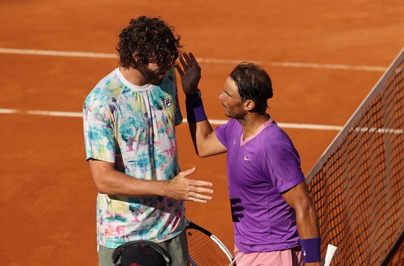 Rafael Nadal after beating Reilly Opelka at the Italian Open