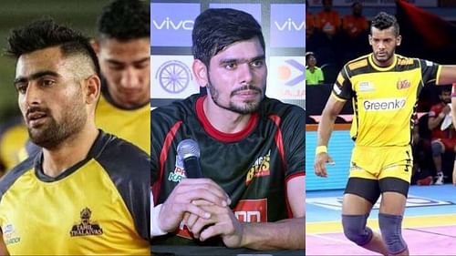 (L-R): Rahul Chaudhari, Rohit Kumar and Siddharth Desai are among the costliest picks in PKL Auction history