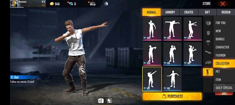 Dab (Image via Garena Free Fire)