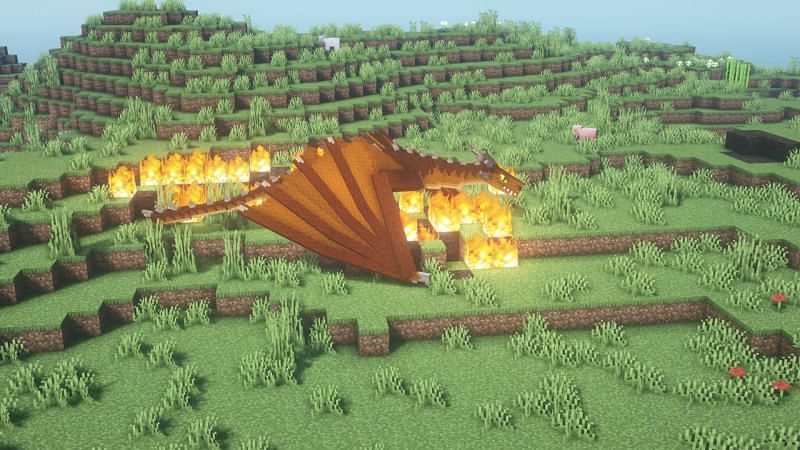 A fire dragon (Image via Minecraft)