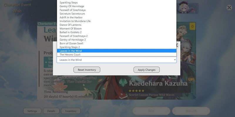How to change Character Event Wish (Image via Genshin Impact Wish Simulator)