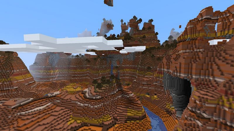 The beautiful canyon inspired Badlands biome (Image via Minecraft)