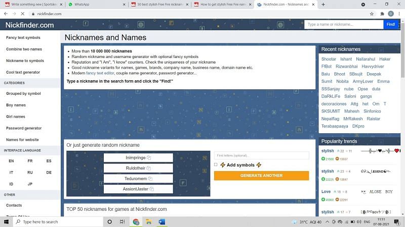 How To Get Stylish Free Fire Nicknames Like Raistar In August 21
