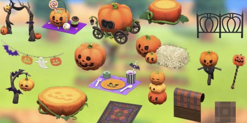 Items crafted using pumpkins in Animal Crossing (Image via AKRPG.COM)