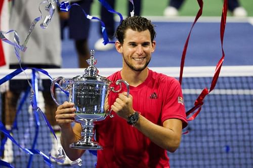 Dominic Thiem with the 2020 US Open trophy