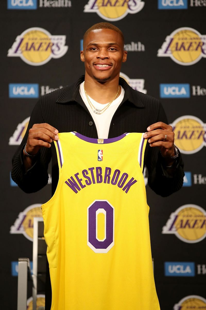 Russell Westbrook (#0) of the LA Lakers