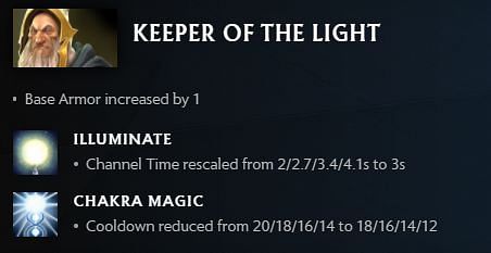 Keeper of The Light changes in 7.30 (Image via Valve)