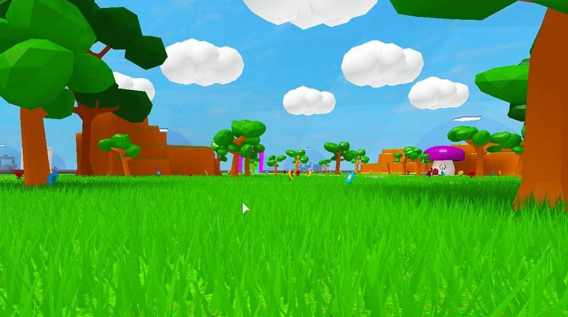 A lawn waiting to be mowed in Roblox Lawn Mowing Simulator. (Image via Roblox Corporation)
