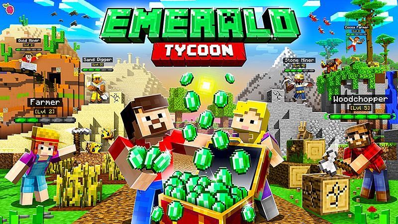 Emerald Tycoon, the first mobile map for Minecraft players (Image via Minecraft)