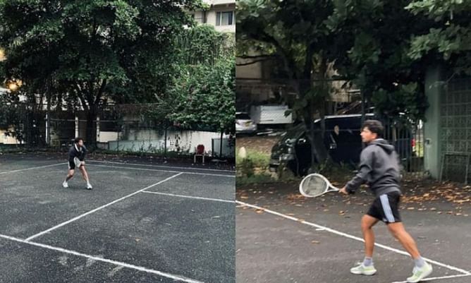 "Picking up some good habits" - Kuldeep Yadav spotted playing tennis