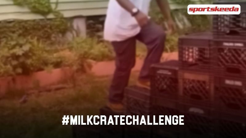 The Milk Crate Challenge has set the internet ablaze (Image via Sportskeeda and Twitter)
