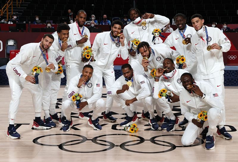 2021 Tokyo Olympics Men&#039;s Basketball Medal Ceremony
