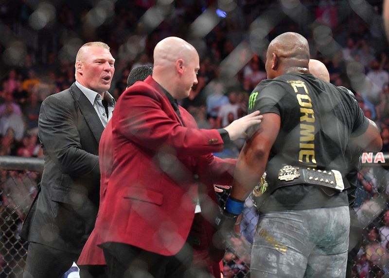 UFC 226: Brock Lesnar and Daniel Cormier get in a tussle