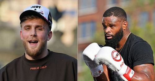 Jake Paul (left) and Tyron Woodley (right)