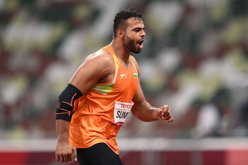 Sumit Antil in action at the 2020 Tokyo Paralympics