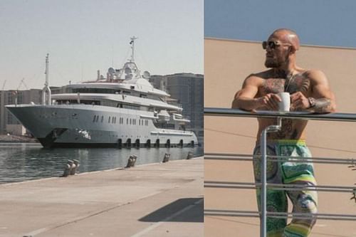 Conor McGregor arriving on Fight Island in a giga yacht ahead of UFC 257 [Image via @thenotoriousmma on Instagram]