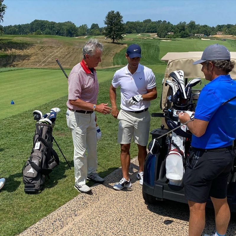 Rafael Nadal plays golf in Washington D.C. Photo by dctennispro on Instagram. 