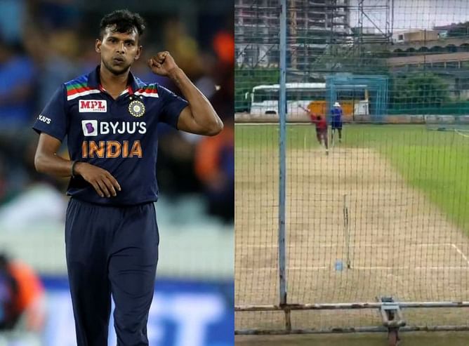 Watch: T Natarajan has an intense net session ahead of IPL return
