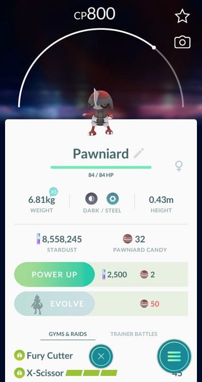 Pawniard in Pokemon Go