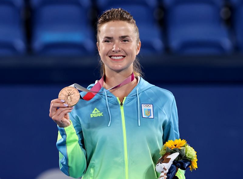 Elina Svitolina with her bronze medal at the Tokyo Olympics