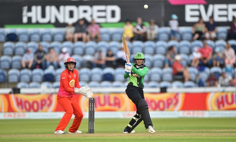 Smriti Mandhana in action for the Southern Brave Women - The Hundred