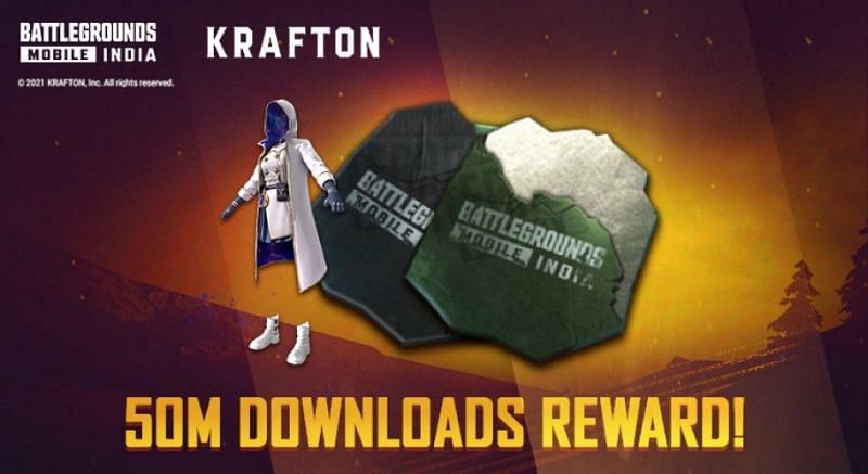 The download milestone rewards (Image via BGMI)