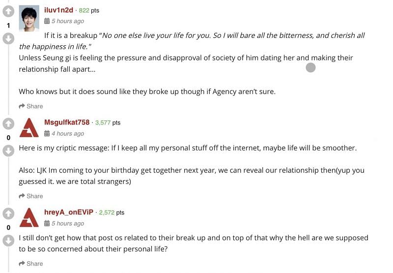 A still of reaction from netizens on AllkPop.