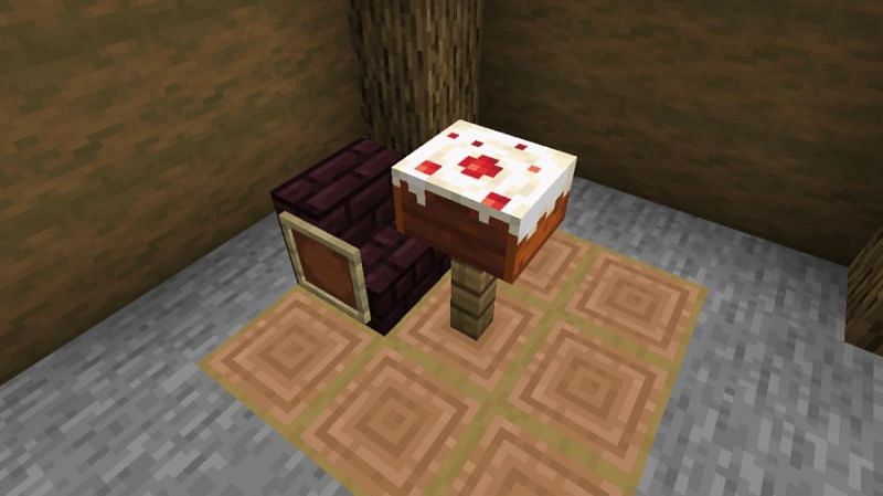 Eating cake (Image via Minecraft)