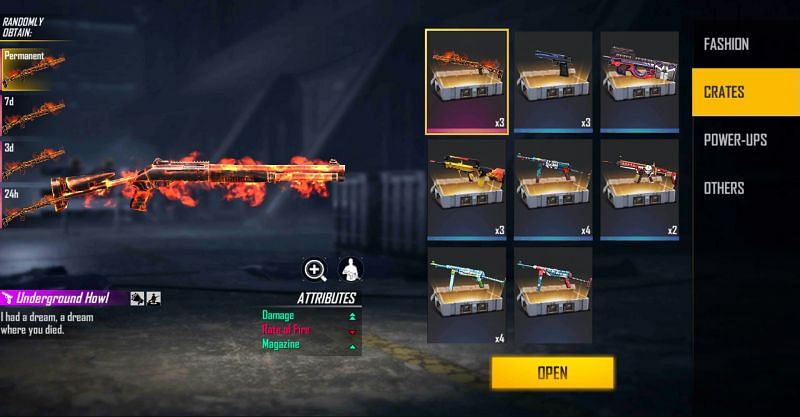 Players will receive M1014 Underground Howl Loot Crate for using the code (Image via Free Fire)