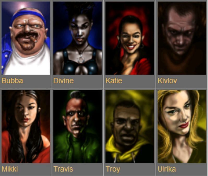 The eight default protagonists in GTA 1 (Image via GTA Wiki)