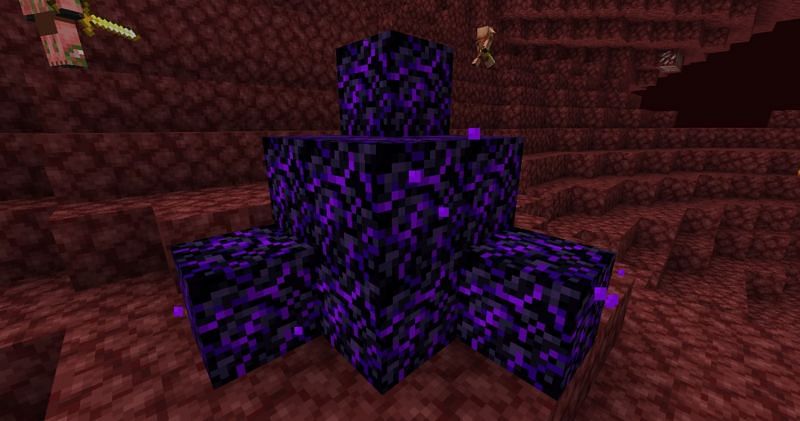 Blocks of crying obsidian (Image via Minecraft)