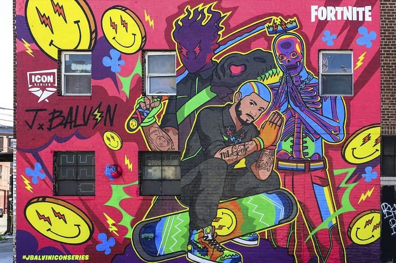 J Balvin Fortnite Icon series murals spotted all over New York City (Image via Fortnite on Twitter)