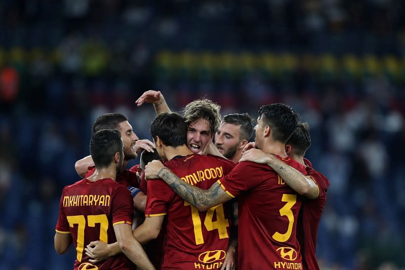 Genoa, Italy. 13 August 2021. Players of Genoa CFC pose for a team