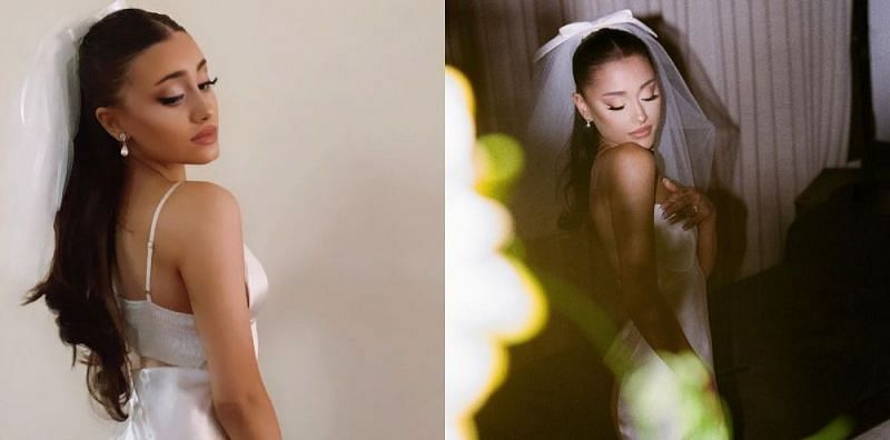 Ariana Grande&#039;s impersonator faces backlash for recreating singer&#039;s wedding photos (image via Instagram)