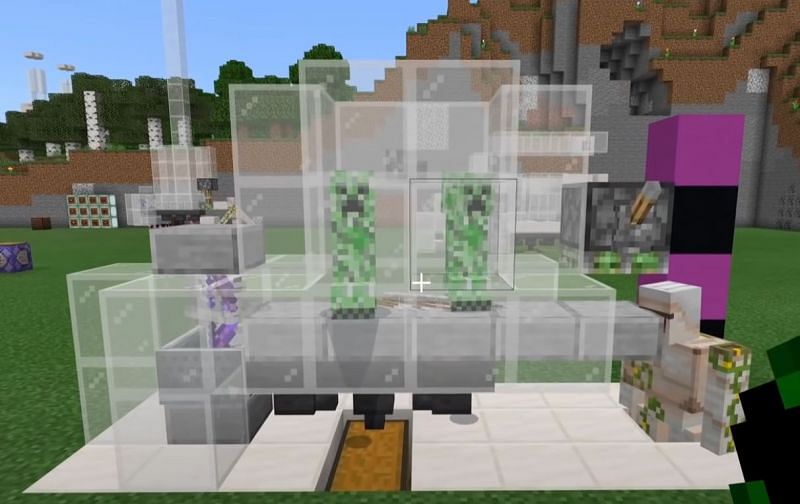 The final contraption (Image via Minecraft)