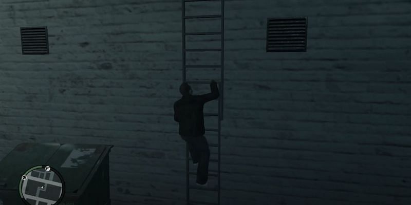 Niko climbing a ladder, which is something CJ can&#039;t do (Image via GHOST GAMING BEATS)