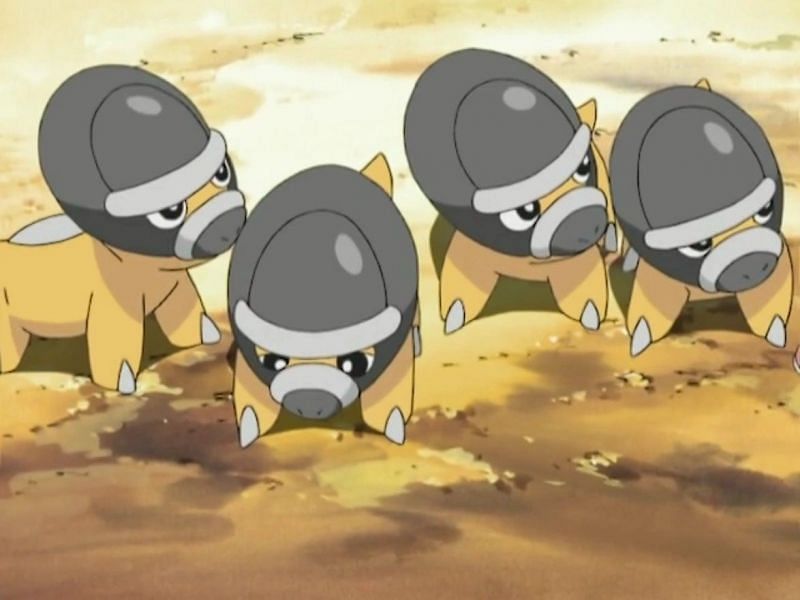 Multiple Shieldon in the anime. (Image via The Pokemon Company)
