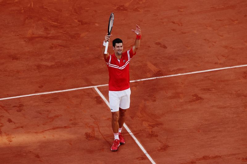 Novak Djokovic after winning the 2021 French Open